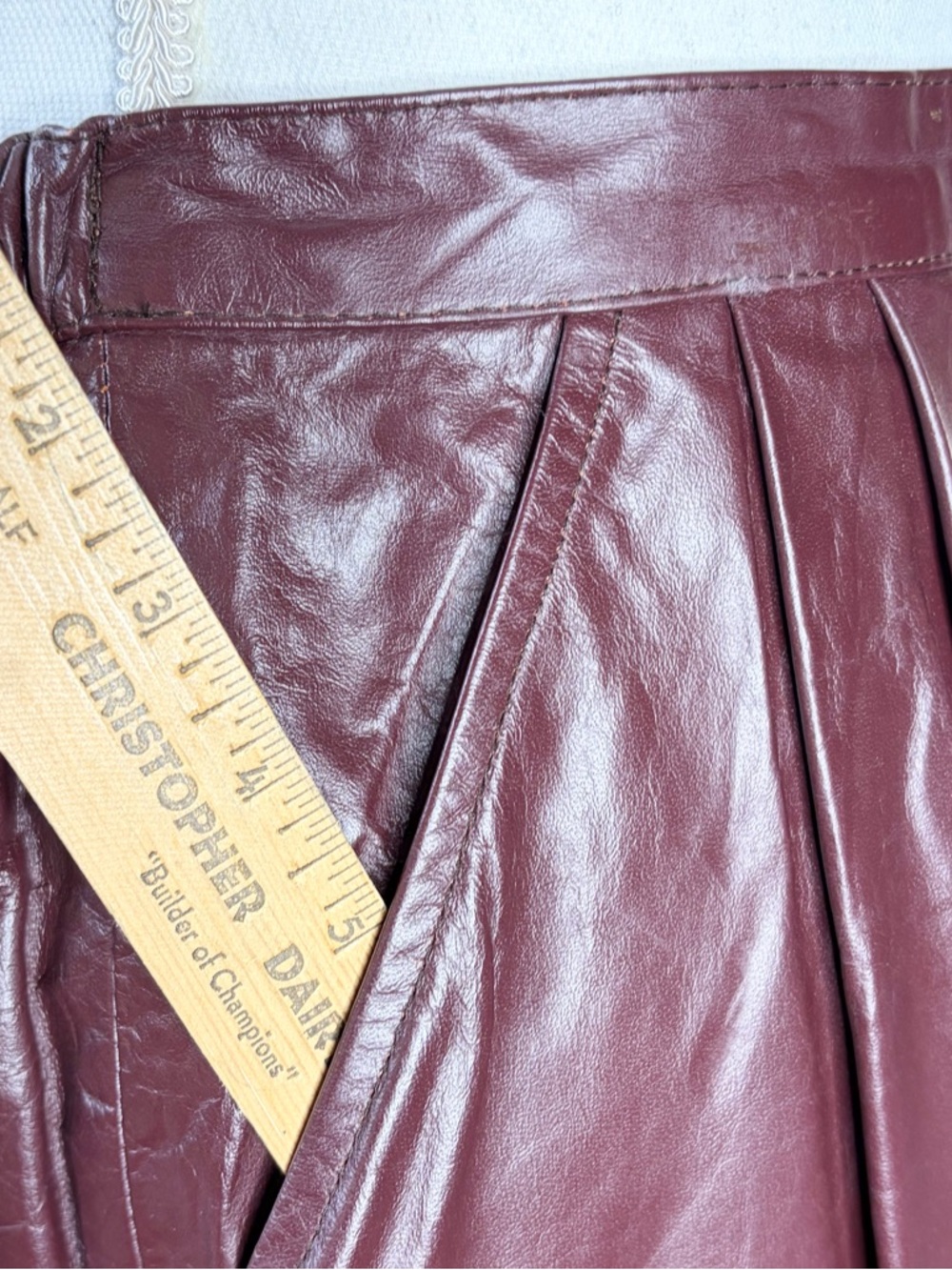 70s Leather A-Line Skir - Picture 4 of 9